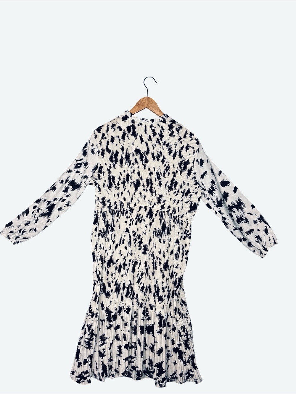 Black & White Printed Pleated Midi Dress XL NWT